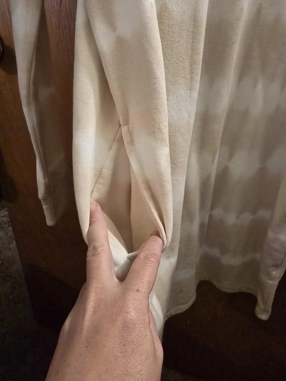 Time and Tru Beige Tie-Dye Sweatshirt Dress - Picture 2 of 5